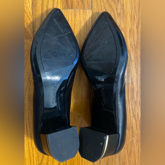 Calvin Klein Pointy Toe Pumps with Gold Hardware - Picture 4 of 4